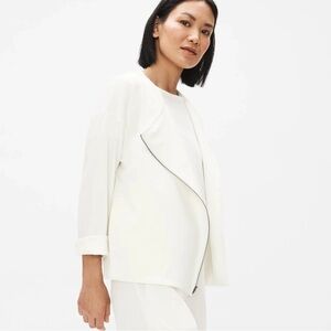 Long Sleeve Full Asymmetrical Zip Jacket Minimalist Business Professional Small